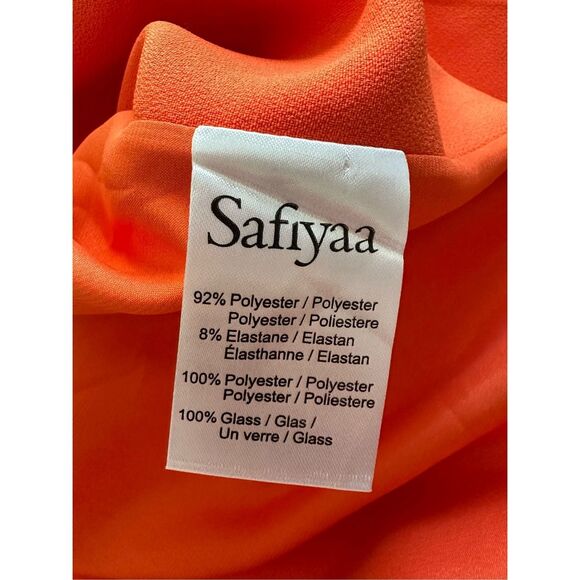 Safiyaa Ottavia Asymmetric Crepe Gown in Orange US 8 $1815 - Picture 11 of 12